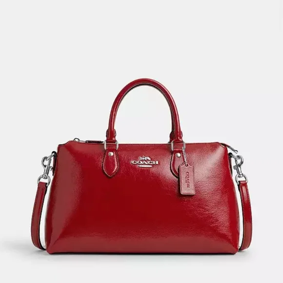 New! 🎄 2024, Georgia Satchel Bag in Silver/Red ♥️ - Picture 5 of 5